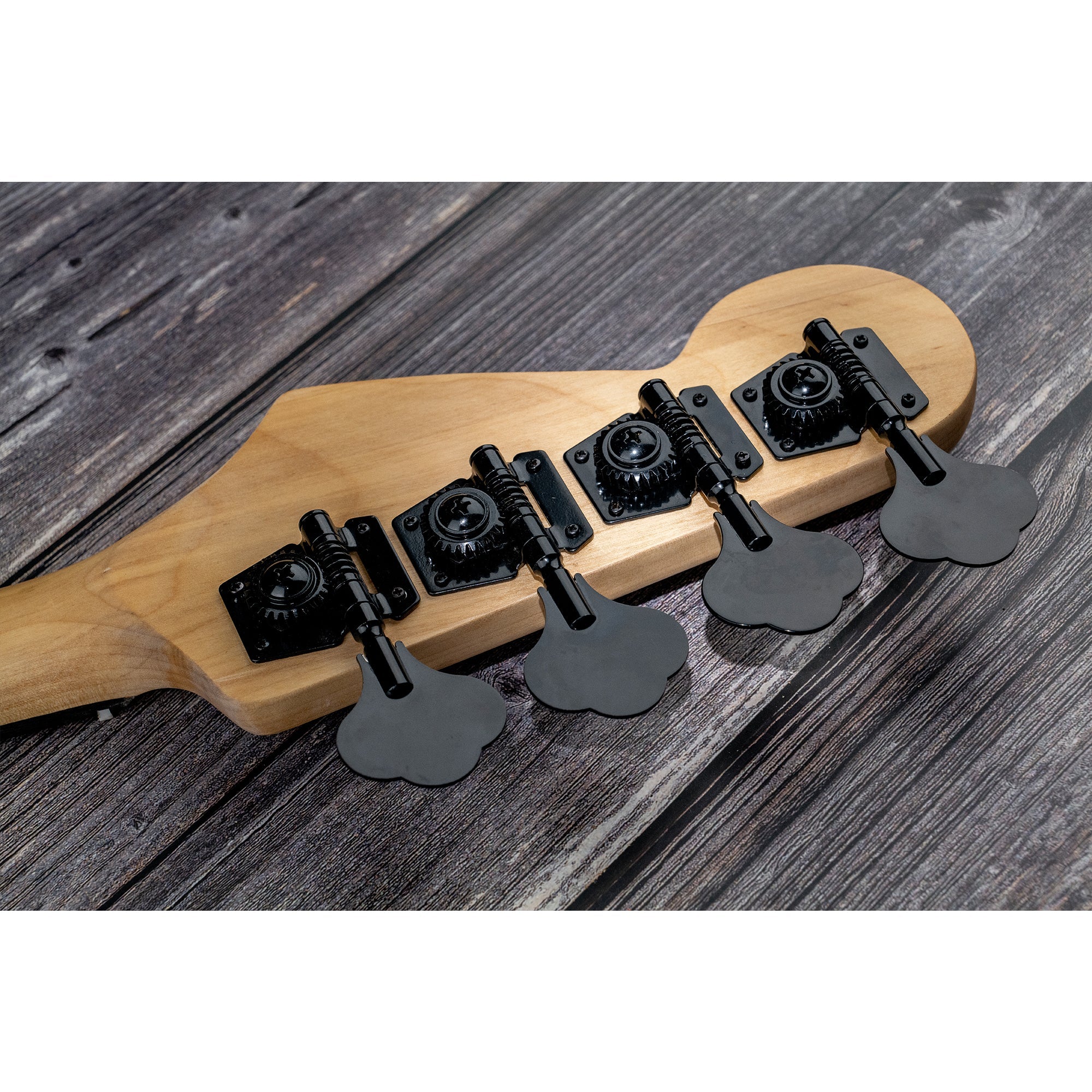 4-in-line Open Gear Bass Tuners Machine Heads Set Tuning Pegs Keys