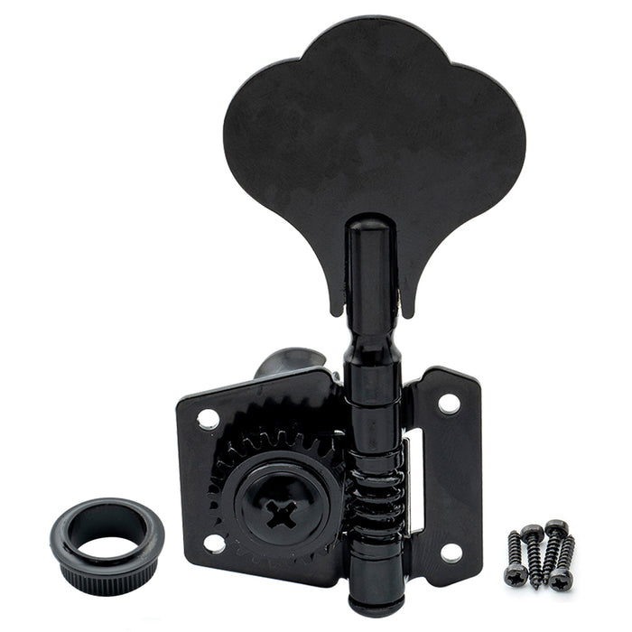 Musiclily Basic Singolo Rapporto 24:1 Testata Macchina a Ingranaggi Aperti Lato Treble con Pulsante a Quadrifoglio per Basso Elettrico Stile Ibanez