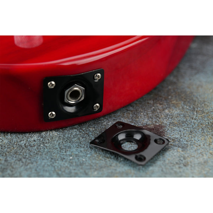 Plaque jack rectangulaire en acier Musiclily Basic pour guitare électrique ou basse, lot de 2