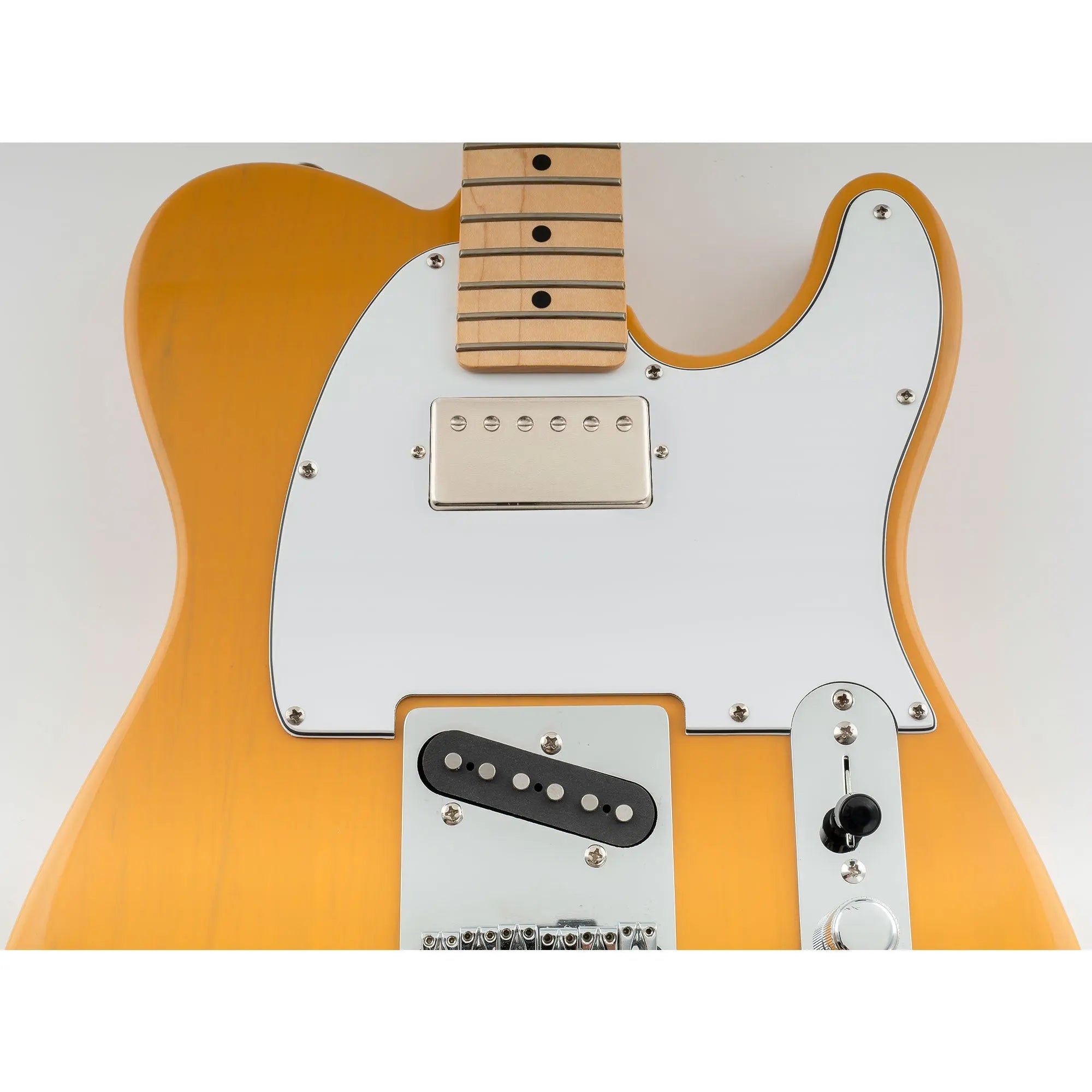 Application of musiclily pro 8 hole guitar tele pickguard humbucker hh for usa mexican made fender standard telecaster modern style 1 3 4 ply mx0265p