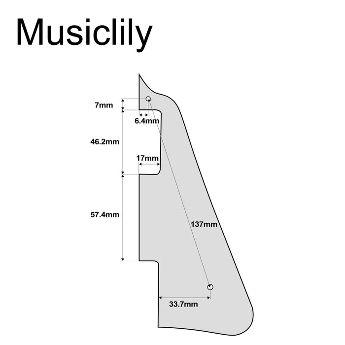 Musiclily Pro Guitar Pickguard for China Made Epiphone Les Paul Standard Modern Style, 1/3/4Ply