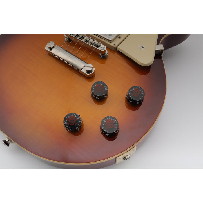 Musiclily Basic Metric Grob 18-Zähnchen Gitarrenknöpfe Ton, Lautstärke, Geschwindigkeitsreglerknöpfe für Epiphone LP SG Stil Elektrogitarre, Set von 4