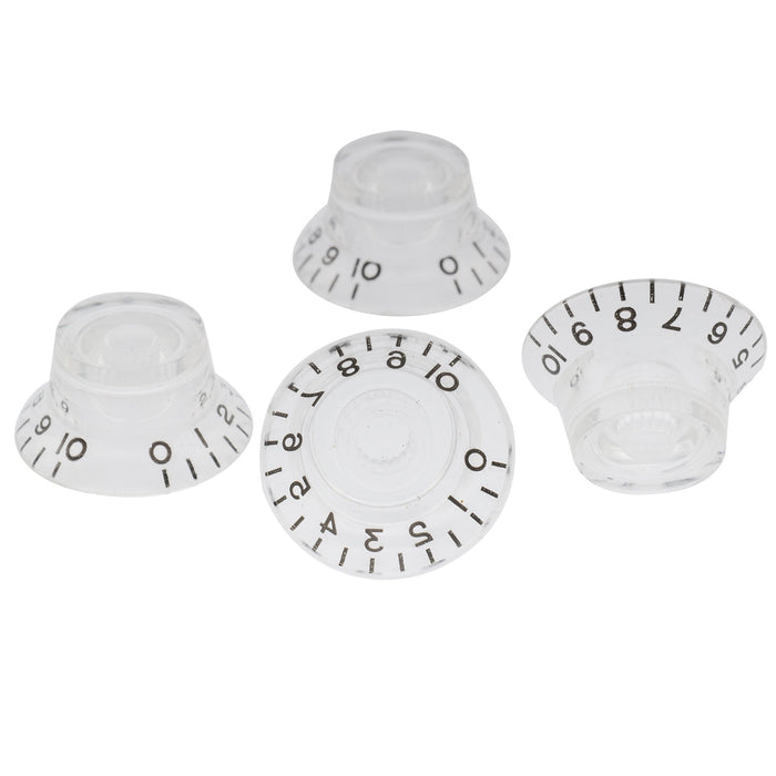 Perillas Musiclily Basic Metric Coarse de 18 ranuras con forma de campana y sombrero de copa, control de volumen y tono para guitarra eléctrica Epiphone LP SG Style (juego de 4)