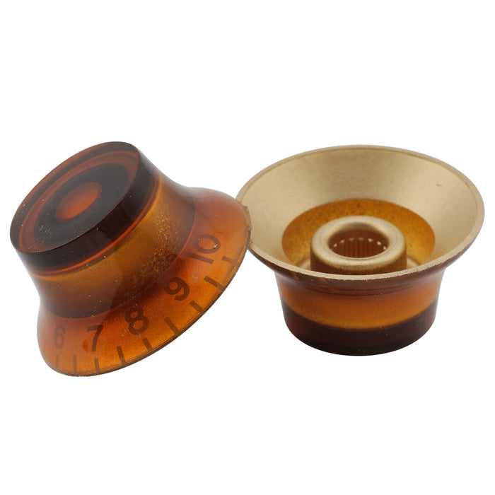 Perillas Musiclily Basic Metric Coarse de 18 ranuras con forma de campana y sombrero de copa, control de volumen y tono para guitarra eléctrica Epiphone LP SG Style (juego de 4)