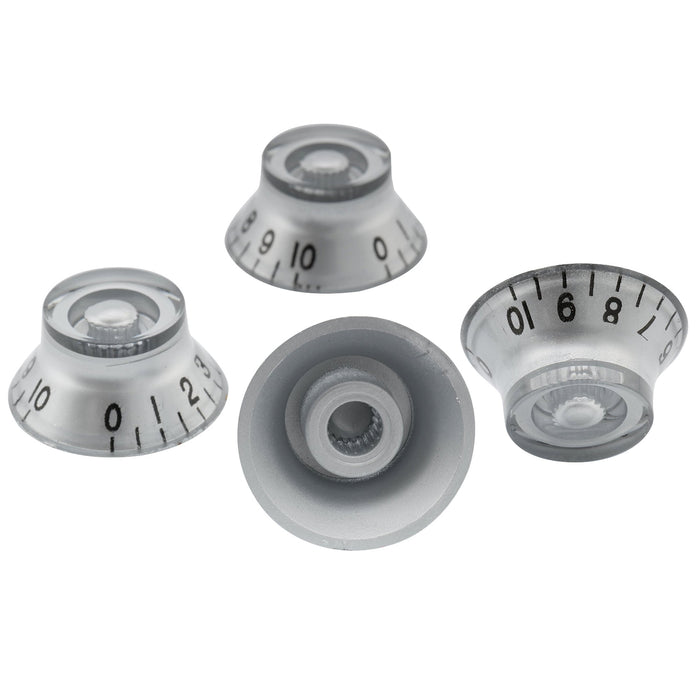 Perillas Musiclily Basic Metric Coarse de 18 ranuras con forma de campana y sombrero de copa, control de volumen y tono para guitarra eléctrica Epiphone LP SG Style (juego de 4)