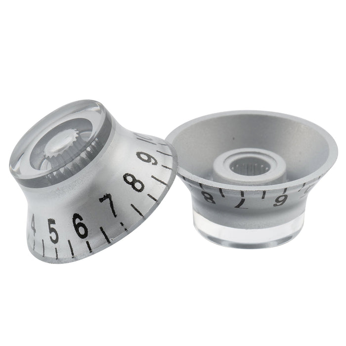 Perillas Musiclily Basic Metric Coarse de 18 ranuras con forma de campana y sombrero de copa, control de volumen y tono para guitarra eléctrica Epiphone LP SG Style (juego de 4)