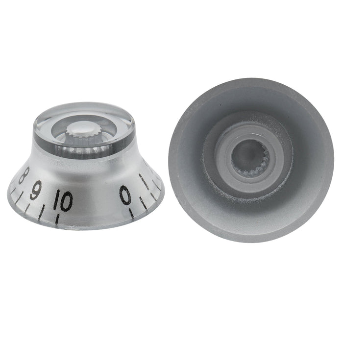 Perillas Musiclily Basic Metric Coarse de 18 ranuras con forma de campana y sombrero de copa, control de volumen y tono para guitarra eléctrica Epiphone LP SG Style (juego de 4)