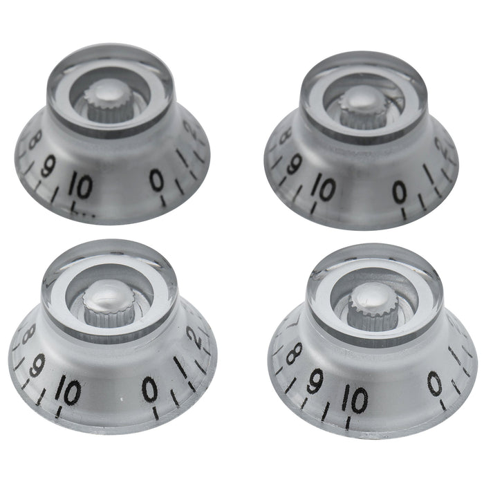 musiclily basic metric coarse 18 spline top hat bell knobs tone volume control knobs for epiphone lp sg style electric guitar m144 4p, chrome