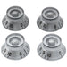 musiclily basic metric coarse 18 spline top hat bell knobs tone volume control knobs for epiphone lp sg style electric guitar m144 4p, chrome