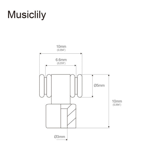 Dimensions of musiclily basic vintage roller guitar string trees string guides retainers for fender strat tele style electric guitar mx0655 4p