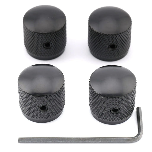 musiclily basic coarse 18 splines steel knurled dome control knobs with screw set for electric guitar or bass 18 18mm mx0671 4p, 4 pcs