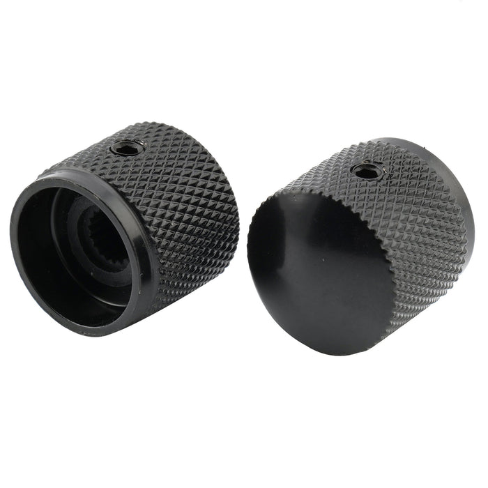 Perillas de control Musiclily Basic Coarse de 18 estrías de acero moleteadas con juego de tornillos para guitarra eléctrica o bajo (18 x 18 mm, juego de 4)