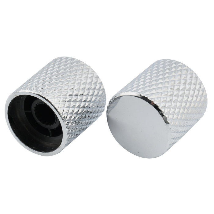 Perillas de control Musiclily Basic Coarse de 18 estrías de acero con superficie plana y moleteadas para guitarra eléctrica o bajo (18 x 18 mm, juego de 4)