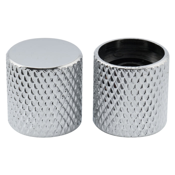 Perillas de control Musiclily Basic Coarse de 18 estrías de acero con superficie plana y moleteadas para guitarra eléctrica o bajo (18 x 18 mm, juego de 4)