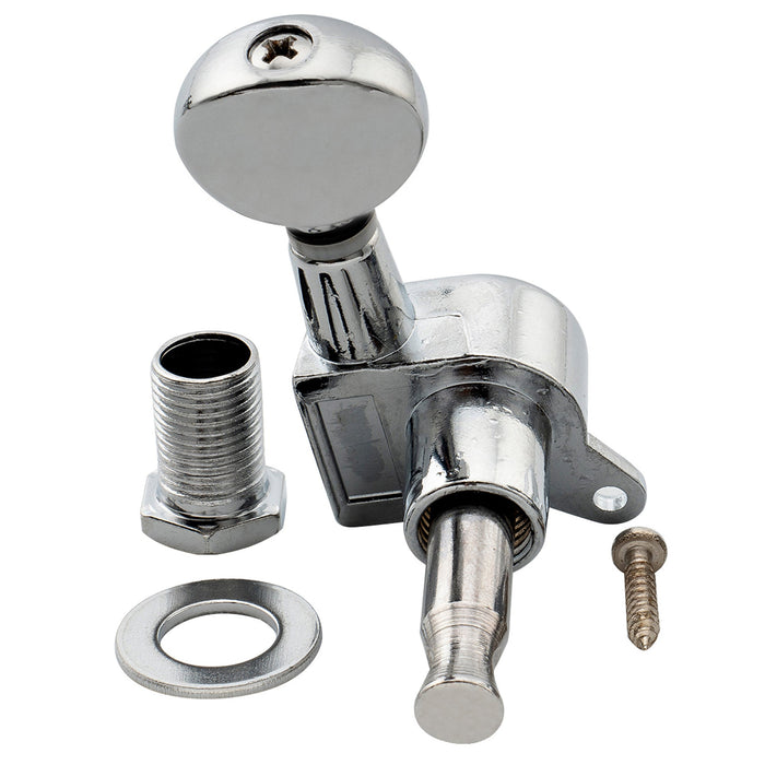 Musiclily ベーシック R15A シングル 15:1 比率 完全密封 機械ヘッド トレブルサイド チューナー チューニングペグキー ヴィンテージオーバルボタン アコースティックエレキギター用