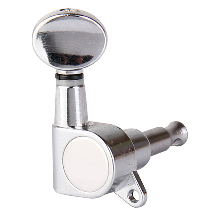 Musiclily ベーシック R15A シングル 15:1 比率 完全密封 機械ヘッド ベースサイド チューナー チューニングペグキー ヴィンテージオーバルボタン アコースティックエレキギター用