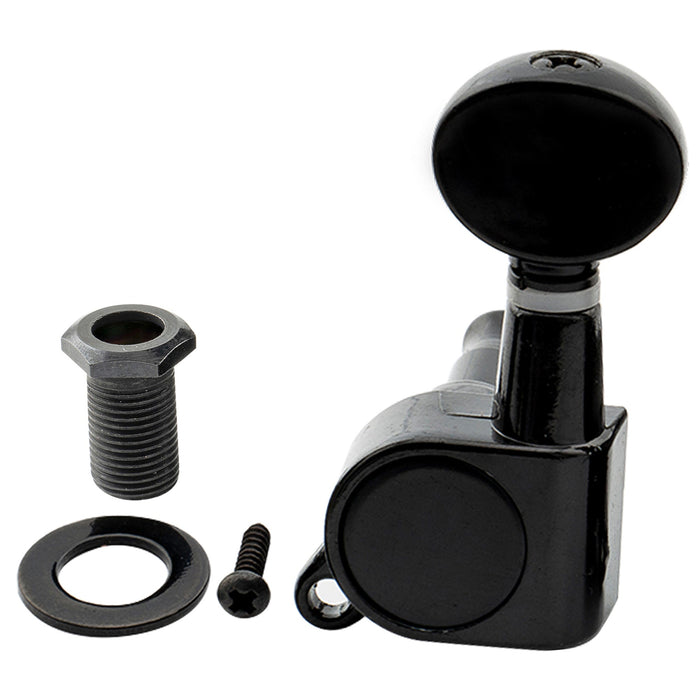 Musiclily ベーシック R15A シングル 15:1 比率 完全密封 機械ヘッド トレブルサイド チューナー チューニングペグキー ヴィンテージオーバルボタン アコースティックエレキギター用