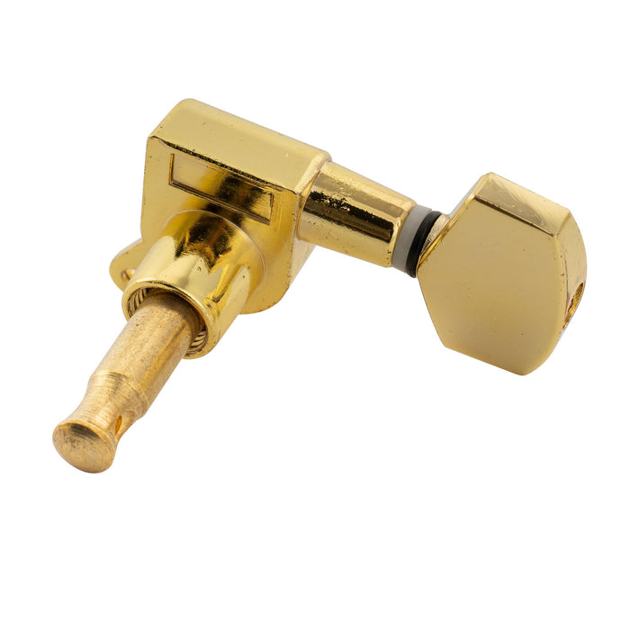 Musiclily Basic R15A Singolo Rapporto 15:1 Testata Macchina Intera Sigillata per Accordatura Lato Treble con Pulsante Esagonale Grande per Chitarra Acustica Elettrica