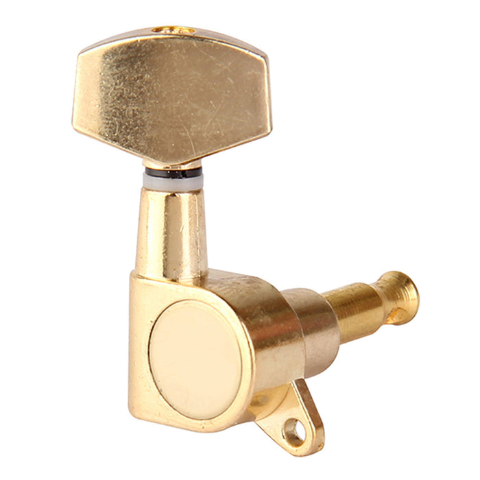 Musiclily Basic R15A Singolo Rapporto 15:1 Testata Macchina Intera Sigillata per Accordatura Lato Basso con Pulsante Esagonale Grande per Chitarra Acustica Elettrica