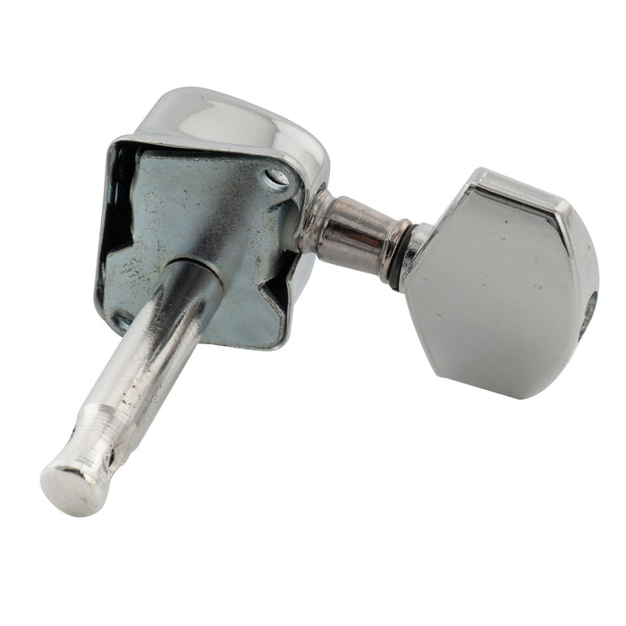 Musiclily Basic R15A Singolo Rapporto 15:1 Mezzo Chiuso Testata Macchina per Accordatura Lato Treble con Pulsante Esagonale Grande per Chitarra Acustica Elettrica