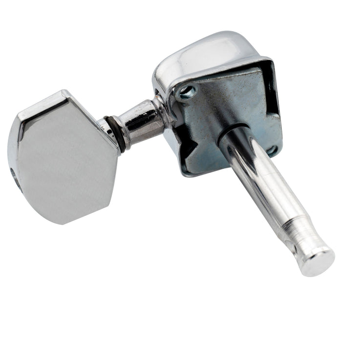 Musiclily Basic R15A Singolo Rapporto 15:1 Mezzo Chiuso Testata Macchina per Accordatura Lato Basso con Pulsante Esagonale Grande per Chitarra Acustica Elettrica