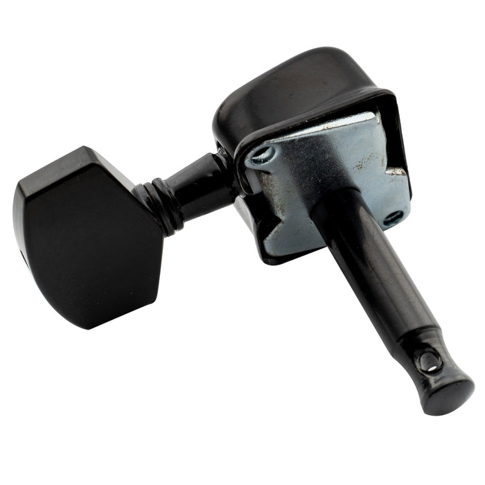 Musiclily Basic R15A Singolo Rapporto 15:1 Mezzo Chiuso Testata Macchina per Accordatura Lato Basso con Pulsante Esagonale Grande per Chitarra Acustica Elettrica