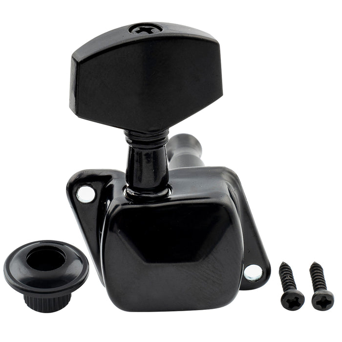 Musiclily Basic R15A Singolo Rapporto 15:1 Mezzo Chiuso Testata Macchina per Accordatura Lato Basso con Pulsante Esagonale Grande per Chitarra Acustica Elettrica