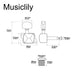 Dimensions of 3r3l 15 1 ratio semi closed acoustic electric guitar machine heads tuners tuning pegs keys with 45 degree screw mx0700 3mx0701 3p