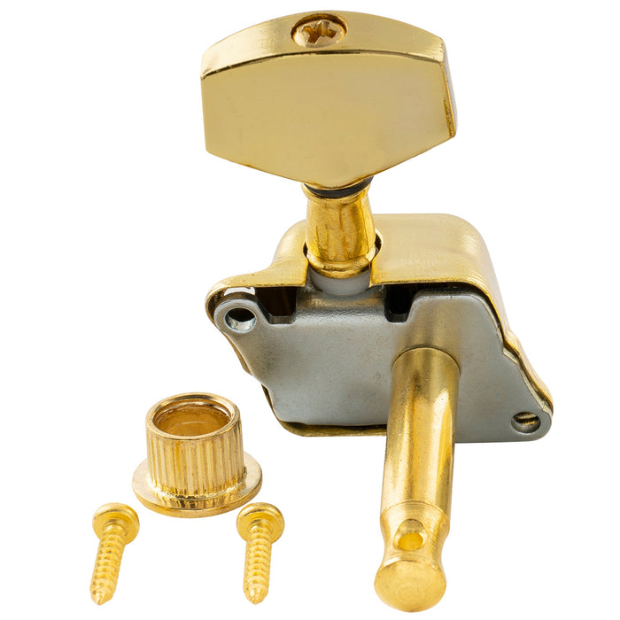 Musiclily Basic R15A Singolo Rapporto 15:1 Mezzo Chiuso Testata Macchina per Accordatura Lato Treble con Pulsante Esagonale Grande per Chitarra Acustica Elettrica