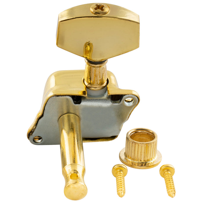 Musiclily Basic R15A Singolo Rapporto 15:1 Mezzo Chiuso Testata Macchina per Accordatura Lato Basso con Pulsante Esagonale Grande per Chitarra Acustica Elettrica