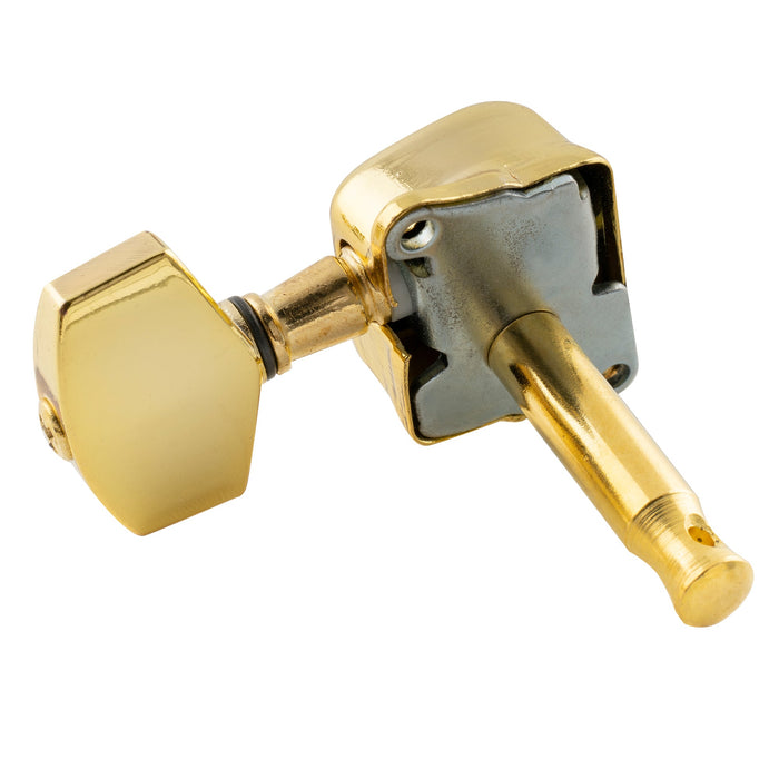 Musiclily Basic R15A Singolo Rapporto 15:1 Mezzo Chiuso Testata Macchina per Accordatura Lato Basso con Pulsante Esagonale Grande per Chitarra Acustica Elettrica