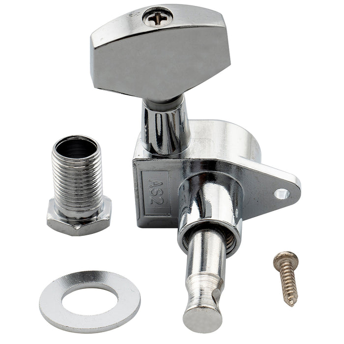 Musiclily Basic R15A Singolo Rapporto 15:1 Testata Macchina Intera Sigillata per Accordatura Lato Treble con Pulsante Esagonale Grande e Vite ad Angolo Retto per Chitarra Acustica Elettrica