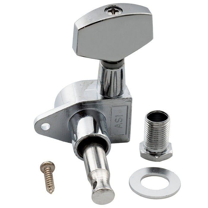 Musiclily Basic R15A Singolo Rapporto 15:1 Testata Macchina Intera Sigillata per Accordatura Lato Basso con Pulsante Esagonale Grande e Vite ad Angolo Retto per Chitarra Acustica Elettrica