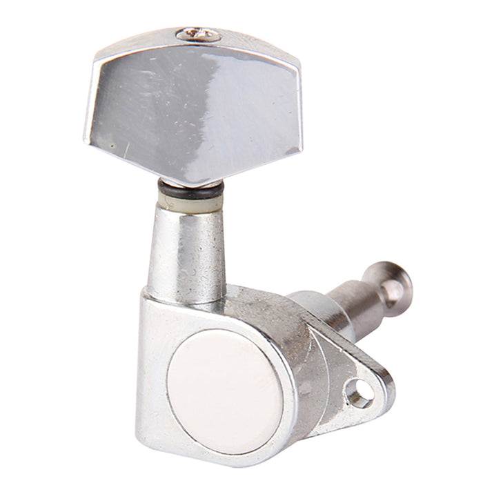 Musiclily Basic R15A Singolo Rapporto 15:1 Testata Macchina Intera Sigillata per Accordatura Lato Basso con Pulsante Esagonale Grande e Vite ad Angolo Retto per Chitarra Acustica Elettrica