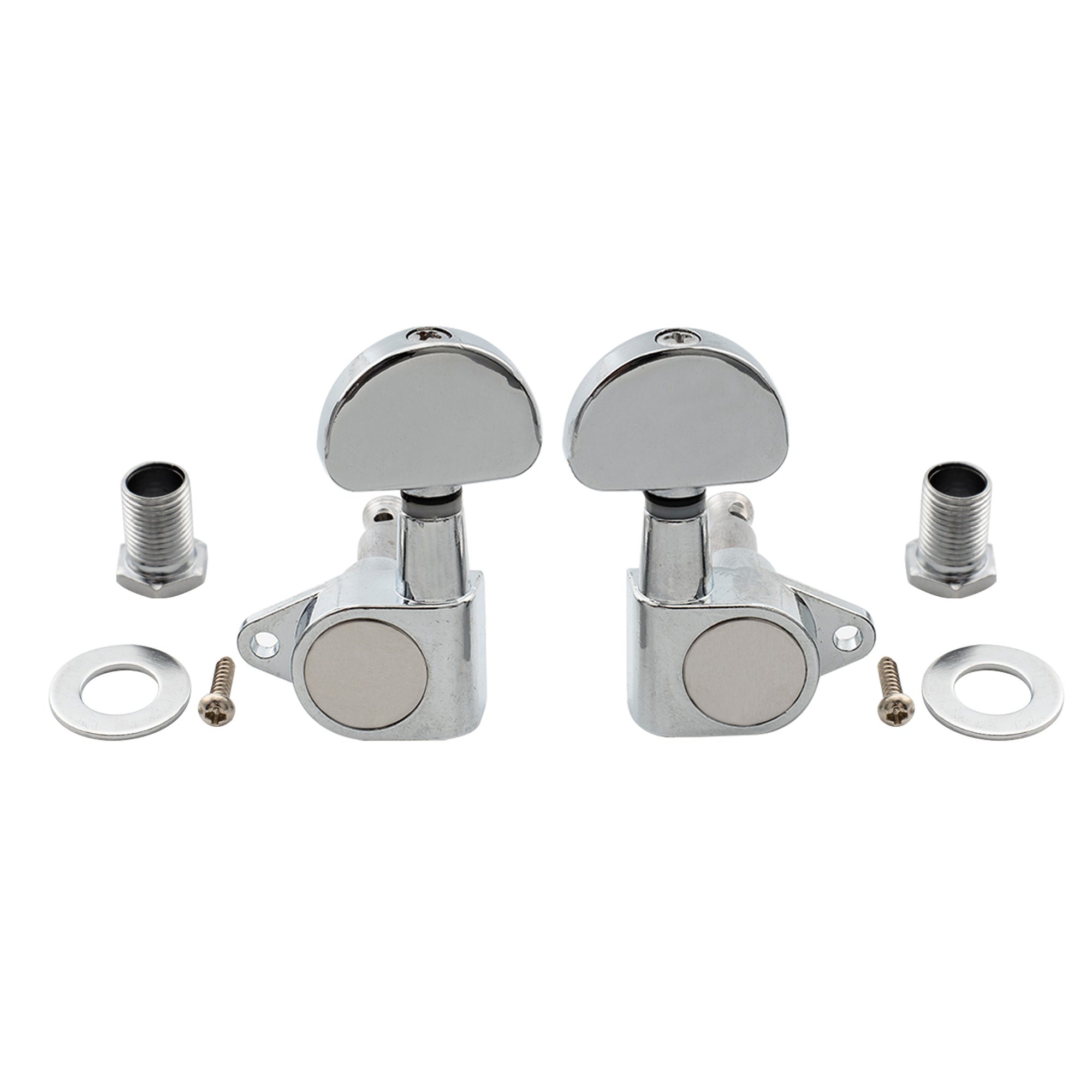 Musiclily Basic R15A 3R3L Rapporto 15:1 Teste di Macchina Completamente Sigillate Accordatori Chiavi con Pulsante a Mezzaluna Vite ad Angolo Retto per Chitarra Acustica Elettrica