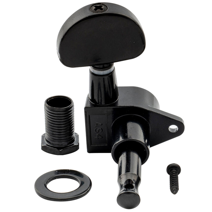 Musiclily Basic R15A Singolo Rapporto 15:1 Testata Macchina Intera Sigillata per Accordatura Lato Treble con Pulsante a Mezzaluna e Vite ad Angolo Retto per Chitarra Acustica Elettrica