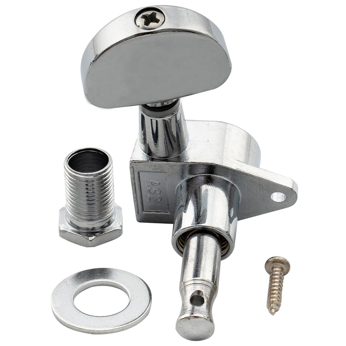 Musiclily Basic R15A Singolo Rapporto 15:1 Testata Macchina Intera Sigillata per Accordatura Lato Treble con Pulsante a Mezzaluna e Vite ad Angolo Retto per Chitarra Acustica Elettrica