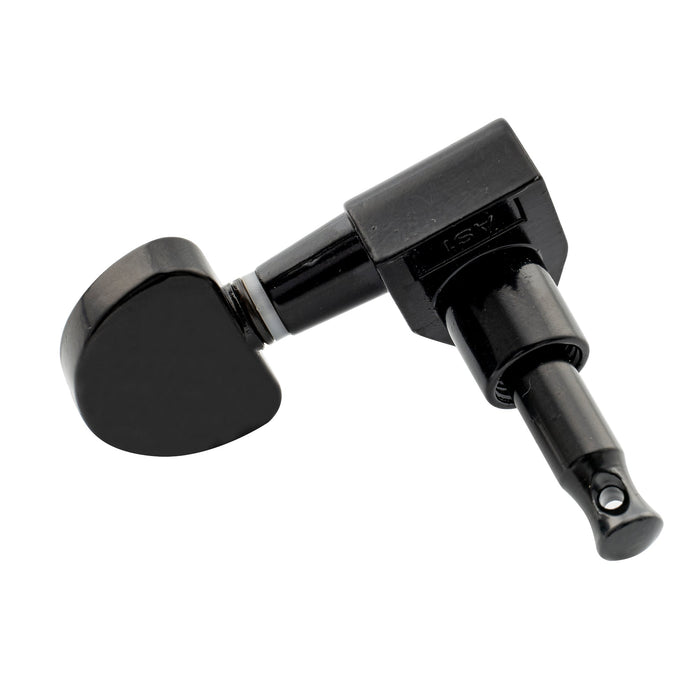 Musiclily Basic R15A Singolo Rapporto 15:1 Testata Macchina Intera Sigillata per Accordatura Lato Basso con Pulsante a Mezzaluna e Vite ad Angolo Retto per Chitarra Acustica Elettrica