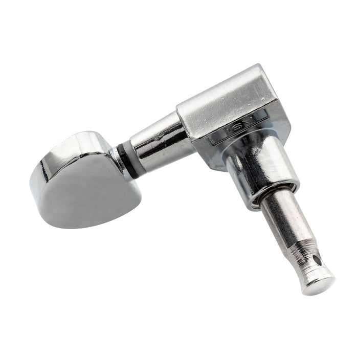 Musiclily Basic R15A Singolo Rapporto 15:1 Testata Macchina Intera Sigillata per Accordatura Lato Basso con Pulsante a Mezzaluna e Vite ad Angolo Retto per Chitarra Acustica Elettrica