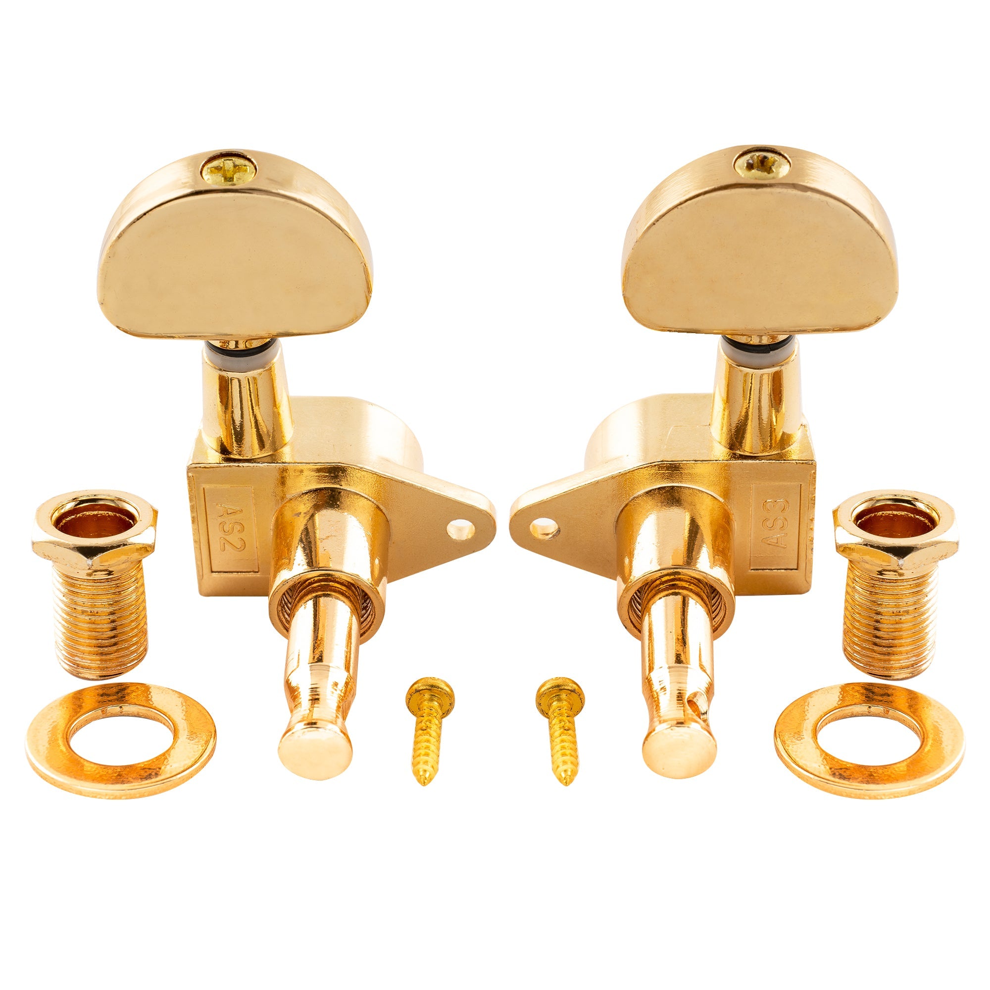 Musiclily Basic R15A 3R3L Rapporto 15:1 Teste di Macchina Completamente Sigillate Accordatori Chiavi con Pulsante a Mezzaluna Vite ad Angolo Retto per Chitarra Acustica Elettrica