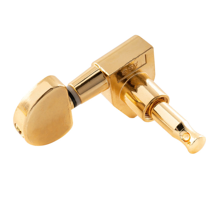 Musiclily Basic R15A Singolo Rapporto 15:1 Testata Macchina Intera Sigillata per Accordatura Lato Basso con Pulsante a Mezzaluna e Vite ad Angolo Retto per Chitarra Acustica Elettrica