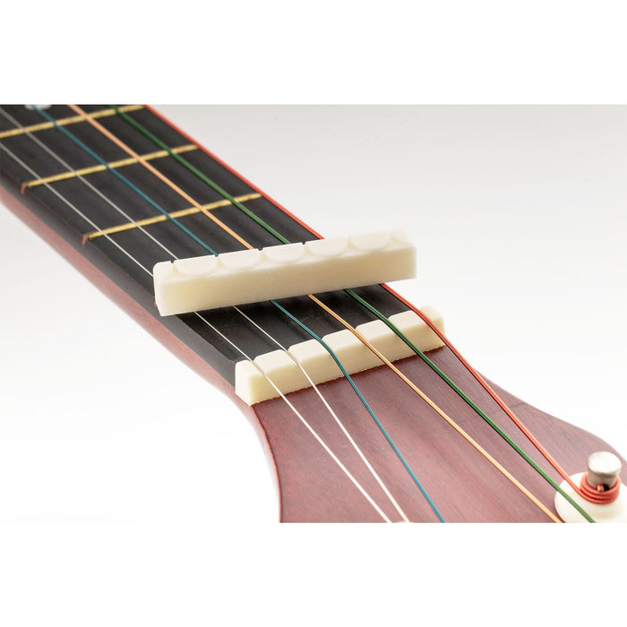Application of musiclily basic flat bottom slotted 6 string classical guitar bone nut dj 05 dj 07 52x6x9mm mx0722 2