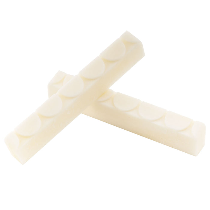detail of musiclily basic flat bottom slotted 6 string classical guitar bone nut dj 05 dj 07 52x6x9mm mx0722 2
