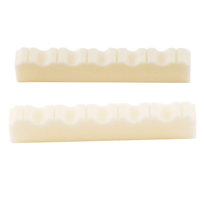 musiclily basic flat bottom slotted 6 string classical guitar bone nut dj 05 dj 07 52x6x9mm mx0722 2, 2 pcs