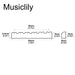 Dimensions of musiclily basic flat bottom slotted bone acoustic guitar nut 43x6x9mm mx0726 2