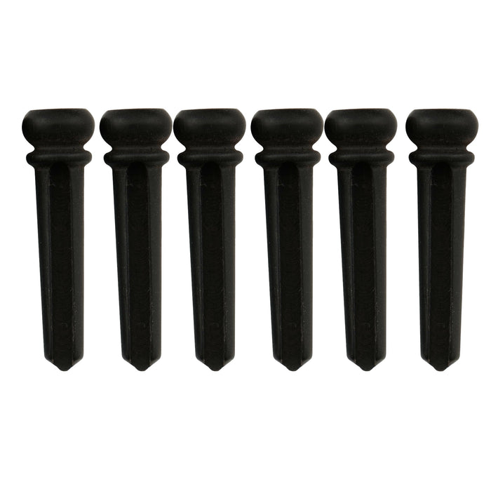 musiclily pro slotted bone ebony acoustic guitar bridge pins mx0736 6p, 6 pcs