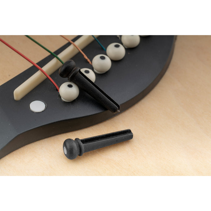 Musiclily Pro Schlitzknochen/Ebenholz Akustikgitarren-Brückenspangen, Set von 6 