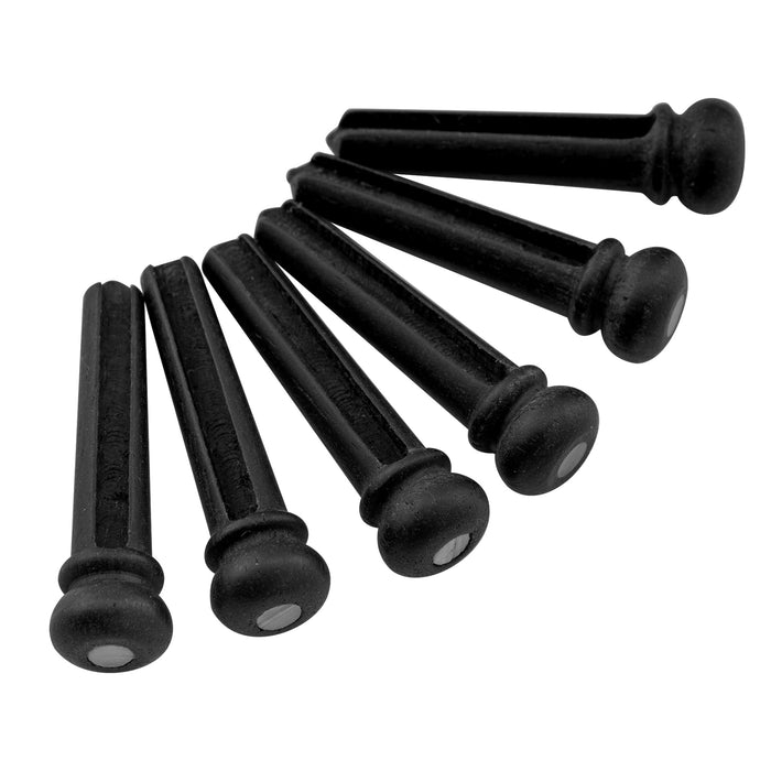 Musiclily Pro Schlitzknochen/Ebenholz Akustikgitarren-Brückenspangen, Set von 6 