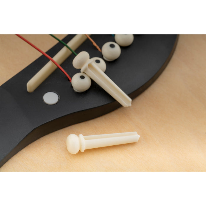 Musiclily Pro Schlitzknochen/Ebenholz Akustikgitarren-Brückenspangen, Set von 6 