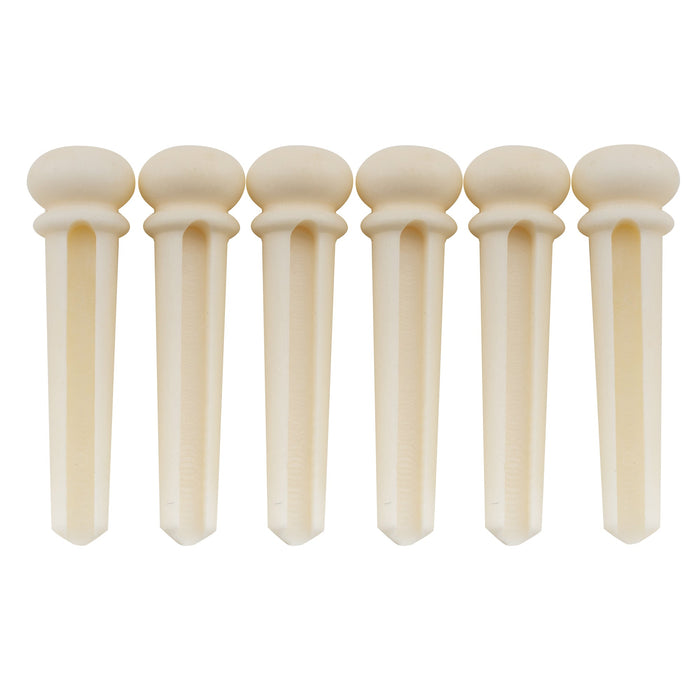 Musiclily Pro Schlitzknochen/Ebenholz Akustikgitarren-Brückenspangen, Set von 6 